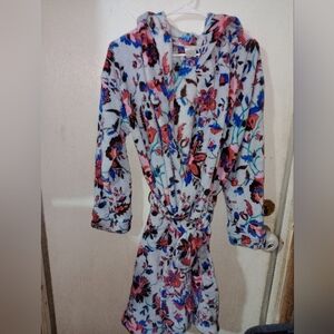Vera Bradley Floral Hooded Robe Size L/XL Knee Length
